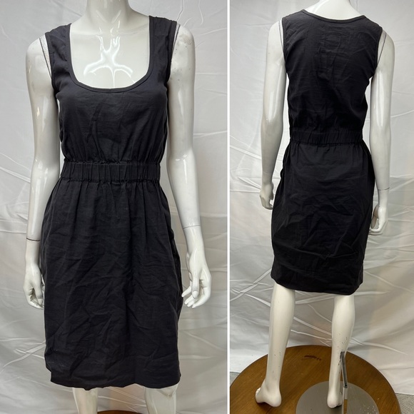 Kristensen Du Nord Navy Blue Linen Knee Length Pockets Dress 1 (Women’s Small) - Picture 1 of 5